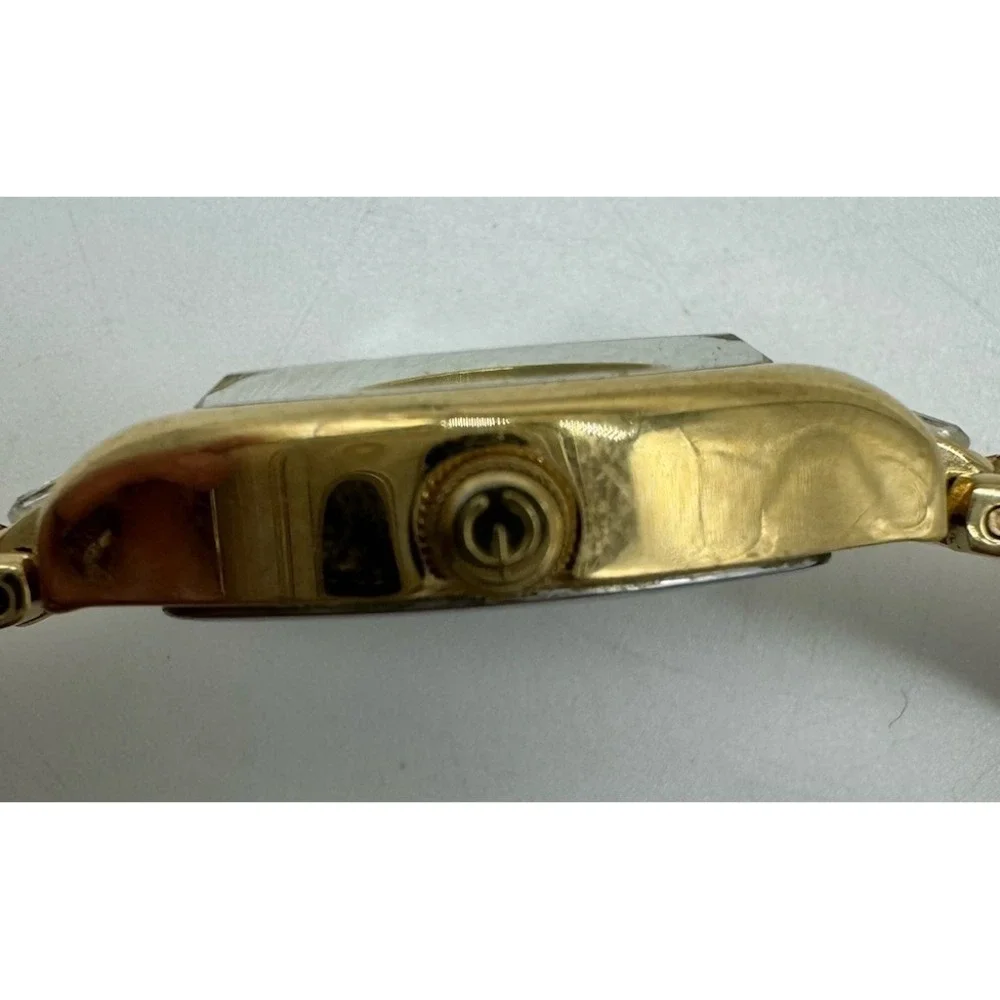 Elgin Womens Gold Tone Mother of Pearl Dial Crystal Watch EG193N VC11